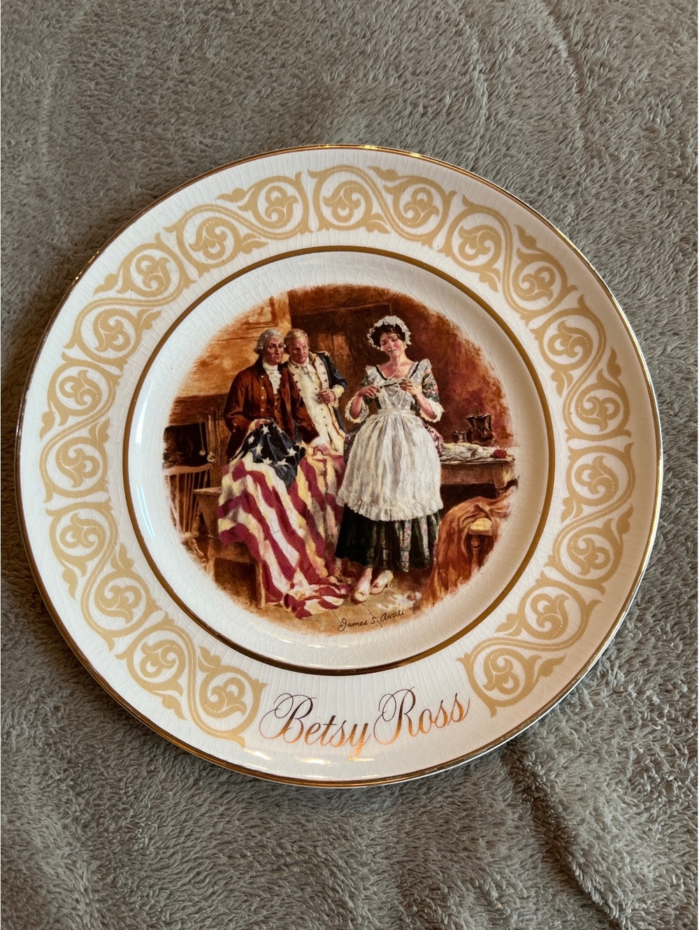 Vintage Betsy Ross Commemorative Plate by Enoch Wedgwood 1973